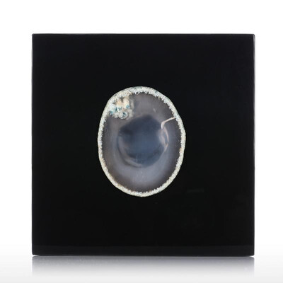 

Square Jewelry Box Agate in Primitive Colors --Small Size Wooden Ring Necklace Storage Box Birthday Gifts for Women Black Velvet