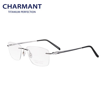 

CHARMANT Chamon glasses frame business series gray frameless titanium optical glasses frame CH10976 GR 54mm
