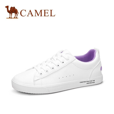 

Camel CAMEL lady youthful vibrant letter round head strap small white shoes A91278605 white purple 40