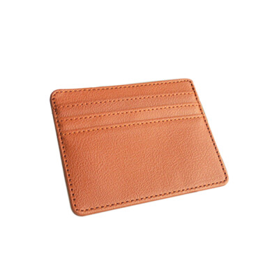 

Vintage Simple Pure Color Cowhide Bank Card Holder Practical Portable Slim Thin Pocket Wallet Gift