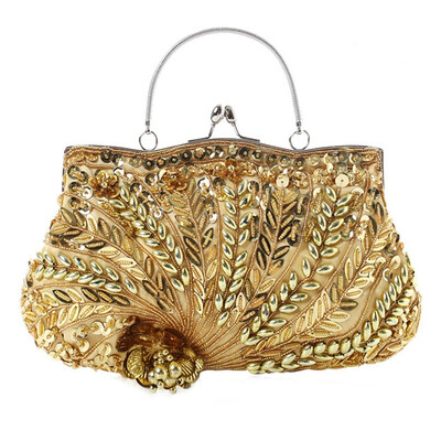 

Vintage Women Beaded sequin Evening Handbags Ladies Wedding Shoulder Bag Crossbody Bag Ladies Purse Wallet