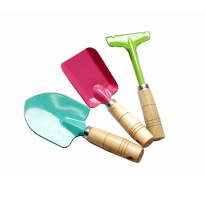 

New 3Pcs Mini Garden Hand Tool Kit Plant Gardening Shovel Spade Rake Trowel Handle Durable Head Gardener