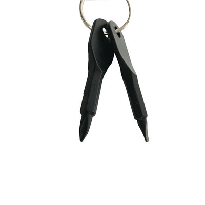 

2 Keys Stainless Keychain Pocket Tool Screwdriver Outdoor Multifunction Safety & Survival