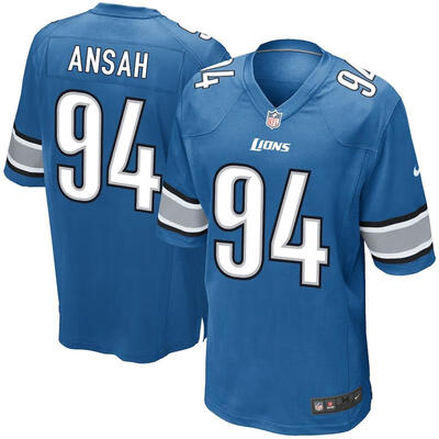 

Mens Football Jersey Detroit Lions Kerryon Johnson Blue 2018 NFL Draft Pick Game Jersey