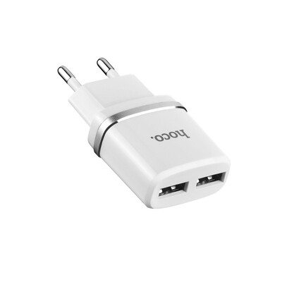 

HOCO 5V 24A Universal Dual USB Charger Wall Charger EU Plugs Portable for iPhone  XR Samsung Xiaomi Charging Double Adapter