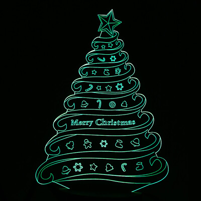 

Colorful Christmas Tree Design USB Night Light 3D LED Lamp