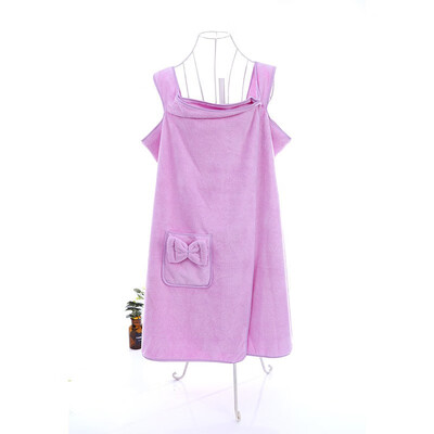 

Female new coral fleece bathrobe microfiber bath towel robe multicolor soft absorbent lint non-fading bath towel simple strap bath