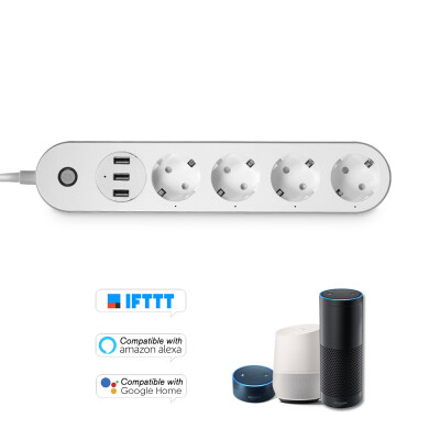 

WiFi Smart Power Strip Socket Compatible with Amazon Alexa Google Home Voice Control Multi-Plug Timer Switch Power Strip Outlet wi