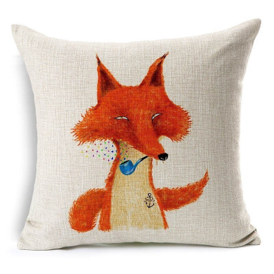 

Christmas Nordic Pillowcase lovely animal fox Decorative Cotton Linen Throw Pillow cover Cojines almofada