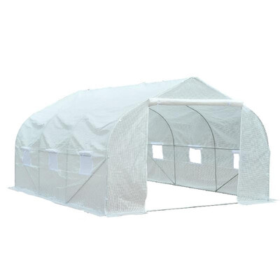 

11 x 10 x 7 Outdoor Portable Walk-In Tunnel Greenhouse with Windows - White