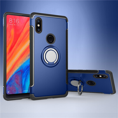 

Back Cover For Xiaomi Mi Mix 2S Mix2S Case Car Holder Stand Hard PC Silicon Ring Suction Bracket Celulars