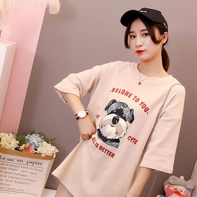 

JOY OF JOY Jingdong Womens 2019 Summer New Korean ulzzang Half Sleeve T-Shirt Loose Casual Short Sleeve T-Shirt Female JWTD191857 Apricot XL