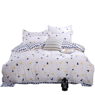 

4PcsSet Home Fashionable Cartoon Bedding Set Simple & Soft Bedclothes Skin-Friendly Pillowcase Duvet Cover Bedsheet