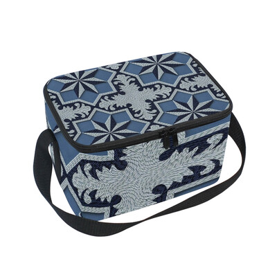 

ALAZA Insulated Lunch Box Vintage Diamond Lunch Bag for Men Women Portable Tote Bag Cooler Bag