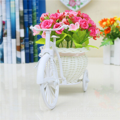 

UpperX Nostalgic Bicycle Artificial Flower Decor Plant Stand Pinkwhite