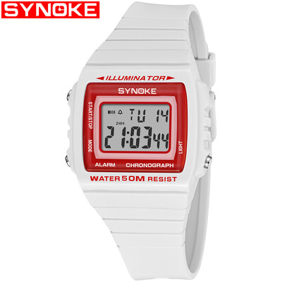 

SYNOKE 9708 Sport Watch Fashion Watch LED Digital Alarm Luminous Stopwatch Timing Waterproof Sport Band