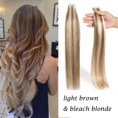

100 Remy Tape in Human Hair Extensions 16-22inch Double Side Tape Seamless Skin Weft Natural Hair Extensions Long Straight Silky