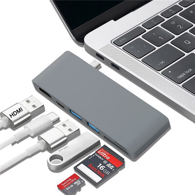 

6 in 1 USB 31 Type C To HUB Adapter 4K High-Definition 2-Port USB 30 USB-C Charging With SD TF Adapter Cable for Notebook Pro