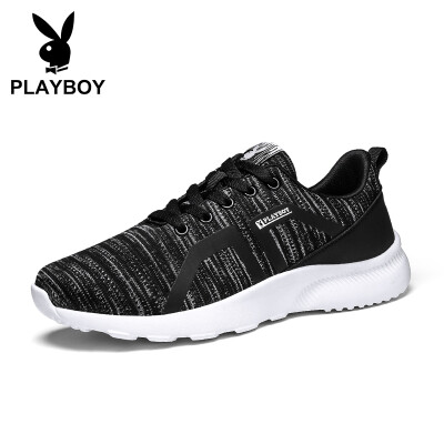 

Playboy PLAYBOY sports running flying woven casual shoes mens flat bottom wild DS85210 black gray 42