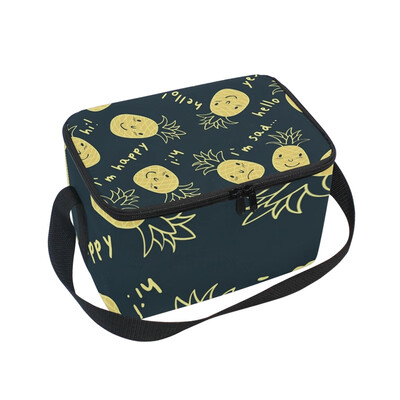 

ALAZA Lunch Box Insulated Lunch Bag Large Cooler Tote Bag Summer Pattern With Cute Pineapples for Men Women Girls Boys