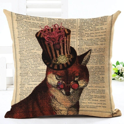 

Christmas Nordic Pillowcase lovely animal fox Decorative Cotton Linen Throw Pillow cover Cojines almofada