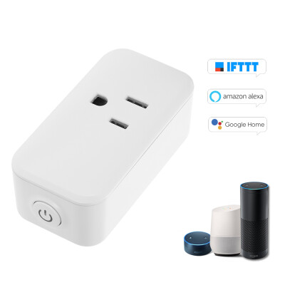 

Mini WIFI Smart Socket Compact Size Rectangle Style with Bulgy OnOff Button Smart Alexa Outlet Support APP Remote Control Timing