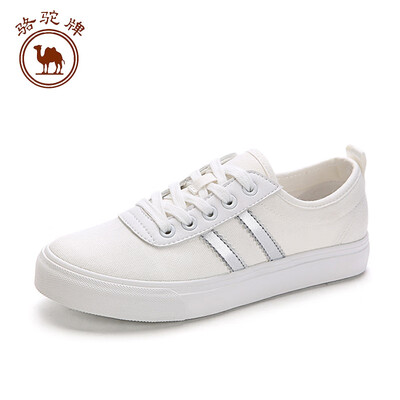 

Camel brand white shoes female canvas Korean version of the breathable trend low help belt W91228501 white silver 36230 yards