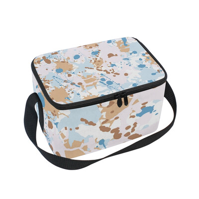

ALAZA Lunch Box Insulated Blue Beige Brown White Lunch Bag Large Cooler Tote Bagfor Men Women
