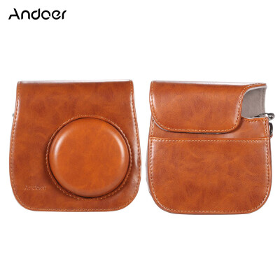 

Andoer Leather Camera Case Bag Cover for Fuji Fujifilm Instax Mini 88s89 Single Shoulder Bag