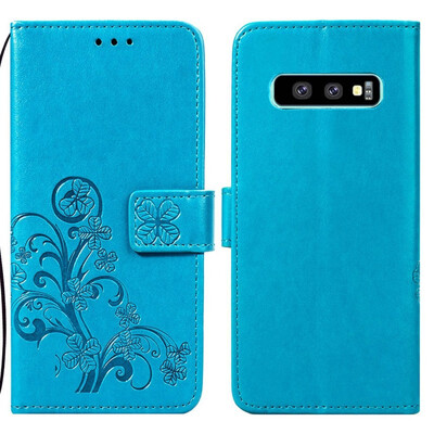 

Samsung Galaxy S10 Lite Lucky Clover Embossed Leather Case - Blue