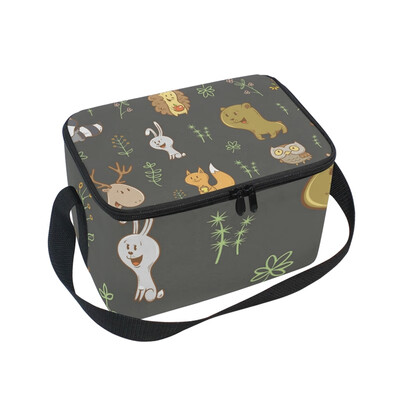 

ALAZA Lunch Box Insulated Pattern With Animals Lunch Bag Large Cooler Tote Bagfor Men Women