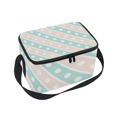 

ALAZA Insulated Lunch Box Round Pattern Lunch Bag for Men Women Portable Tote Bag Cooler Bag