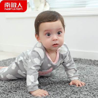 

Antarctic Nanjiren baby clothes baby spring clothes newborn baby onesies baby girl children out climbing clothes cloud stars - light powder 66