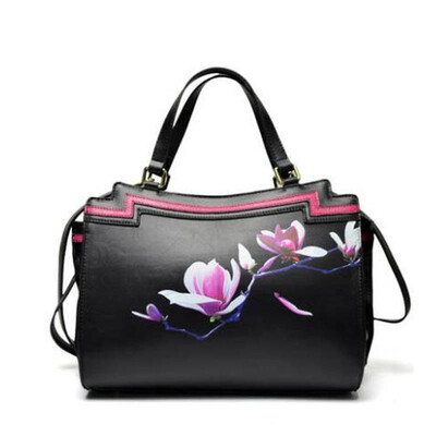 

SUWERER 2019 New superior cowhide leather Designer famous brand women bag fashion Tote women genuine leather bag Color printing w