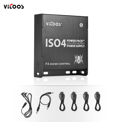 

VITOOS ISO4S Mini Guitar Effects Power Supply Power Pack Station 5 Isolated DC 9V Outputs Max 800mA with Short Circuit Protection