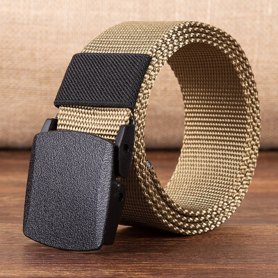 

Canvas Belt for Men Outdoor Leisure Nylon Plastic Button Canvas Belt Knitted Trousers Belt