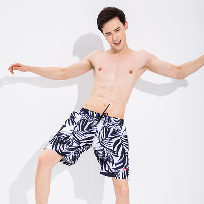 

Li Ning LI-NING couple beach pants loose large size five points swimming trunks seaside holiday fashion casual sports shorts 793-4 mens white XXXL