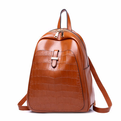 

Ladies Brown PU Leather Backpack Vintage Bagpack Women Backpack for Teens Designer Female Back Pack Girl Backpacks Woman 2018