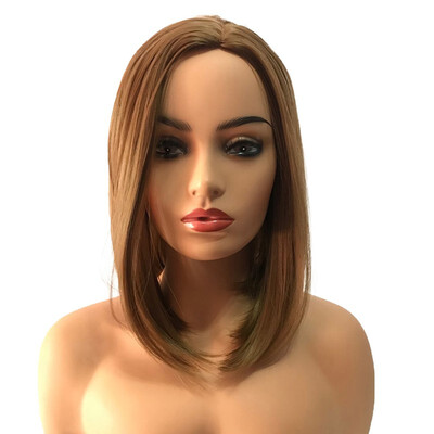 

StrongBeauty Brown Elegant Wigs for Women Medium Length Curl inwards at the ends hairstyle Fancy Formal Dress Wig