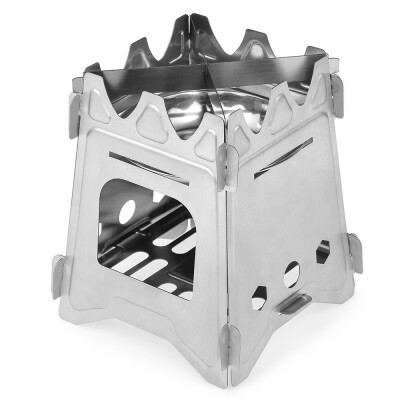 

Outdoor Camping Stove Portable Folding Pocket Backpacking Wood Stove with Alcohol Tray for Camping Fishing Hiking