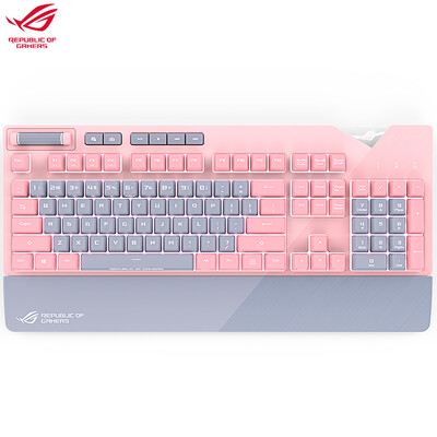 

ASUS player A country ROG PNK tea axis home girls desktop computer wired backlit games eat chicken office machinery self-operated pink digital keyboard to eat chicken 104