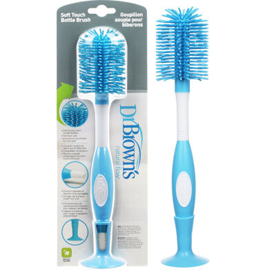 

Dr Browns bottle brush multi-function bottle nipple cleaning brush soft touch 360 degree cleaning brush standing bottle brush blister