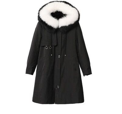 

Big fox fur collar hooded to overcome female long section rex rabbit fur liner fur 90242