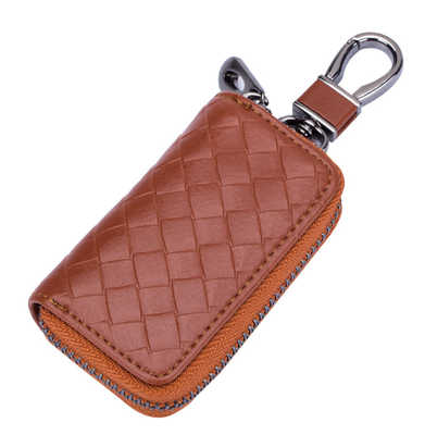 

Leather car key bag New braided male lady remote control key bag
