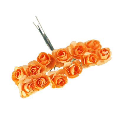 

12PcsBunch 25mm Artificial Paper Flowers for Wedding Car Fake Roses Used For Candy Box DIY Wreath Handmade Decoration
