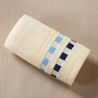 

Bamboo brocade towel bamboo fiber adult absorbent big towel soft absorbent wash towel face towel yellow 3476cm