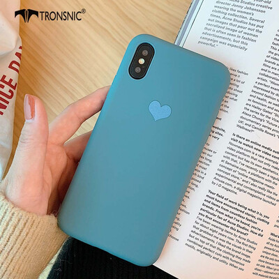 

TRONSNIC Love Heart Phone Case for iPhone 7 8 Plus Luxury Matte Pink Yellow Case Purple Silicone Cover