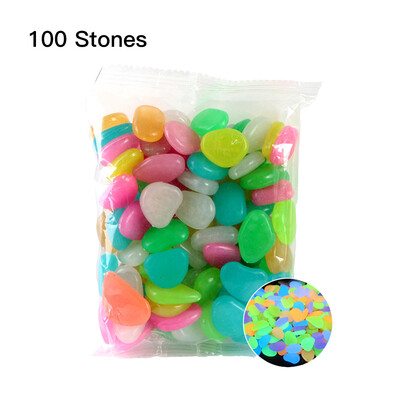 

100pcsBag Luminous Pebbles Glow in the Dark Stones Home Fish Tank Outdoor Decor Garden Walkway