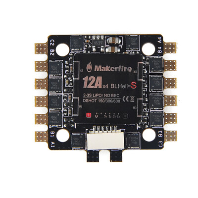 

Makerfire BLHeli-S 4-in-1 rc ESC 12A 2-3s lipo Electroic Speed Controller Support Dshot 150300600 for FPV Drone quadcopter