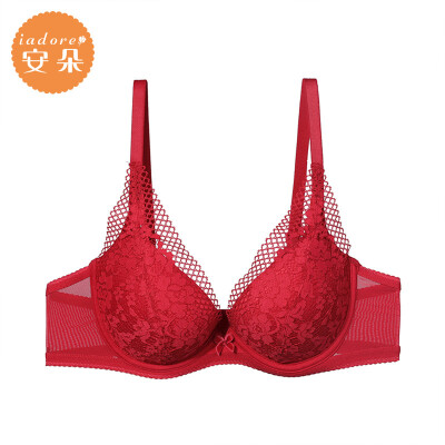 

An Lifangs Andu flower sexy lace underwear gathered on the bra bra bra HB0168U red RED 70B